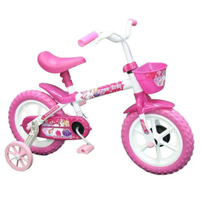 Bicicleta Aro 12 - Arco Íris Branco e Pink - TK3 Track - Esporte