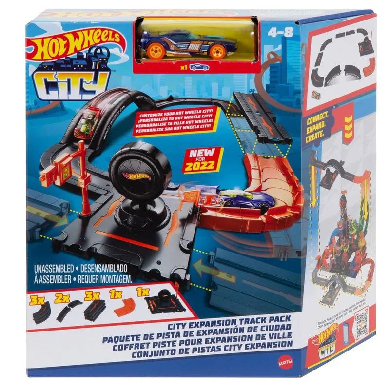 Pista de Percurso - Hot Wheels - City Sortimento - Azul e Laranja - 25 cm - Mattel