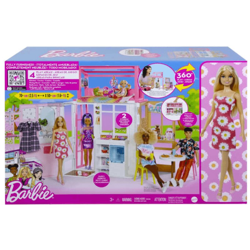 Casa Glam Barbie 360º com Boneca e Cachorrinho - Mattel HCD48