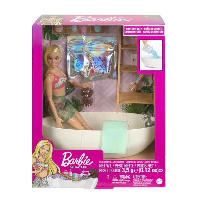 Conjunto Boneca Articulada E Acessórios - Barbie - Banho De Confete - Mattel