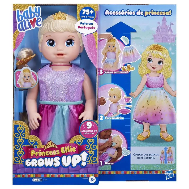 Boneca Baby Alive - Princess Ellie Grows Up! - Cabelos Loiros - F5236 - Hasbro