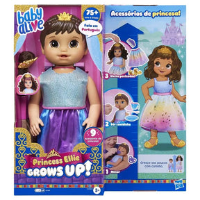 Boneca Baby Alive - Princess Ellie Grows Up! - Cabelos Castanhos - F5237 - Hasbro