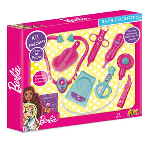 Kit Médica - Barbie - Doutora Médica - 9 Peças - Fun