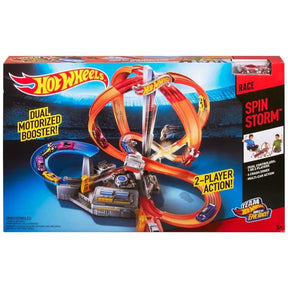 Pista Motorizada Spin Storm com 3 Zonas de Colisão e 1 Carrinho, Hot Wheels