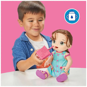 Boneca Hora da Escola com Acessórios Educativos para Crianças Acima de 3 Anos, Baby Alive, Cabelo Castanho