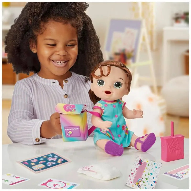 Boneca Hora da Escola com Acessórios Educativos para Crianças Acima de 3 Anos, Baby Alive, Cabelo Castanho