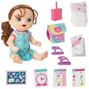 Boneca Hora da Escola com Acessórios Educativos para Crianças Acima de 3 Anos, Baby Alive, Cabelo Castanho