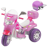 Moto Eletrica Infantil Sprint Turbo Biemme Rosa Pink 12V com Capacete Grátis - Esporte