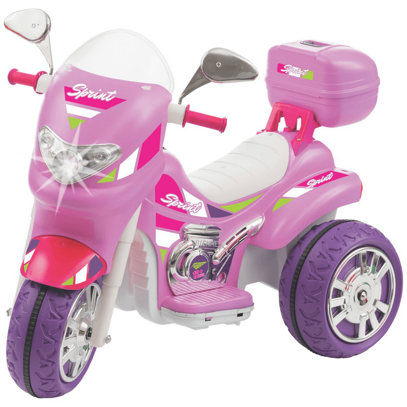 Moto Eletrica Infantil Sprint Turbo Biemme Rosa Pink 12V com Capacete Grátis - Esporte