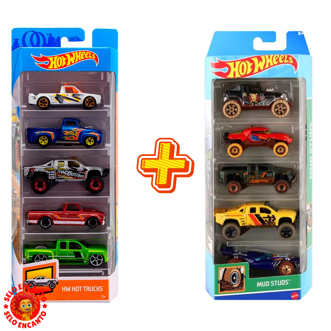 Compre 1 e Leve 2 - Pack de 5 Carrinhos Hot Wheels! ( ÚLTIMAS UNIDADES )