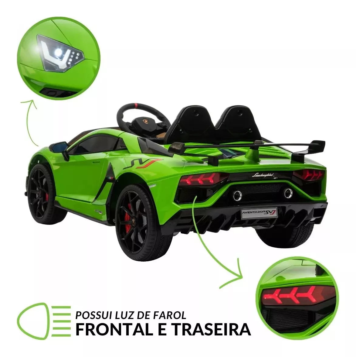 Carro Elétrico Infantil Lamborghini Aventador Verde 12v