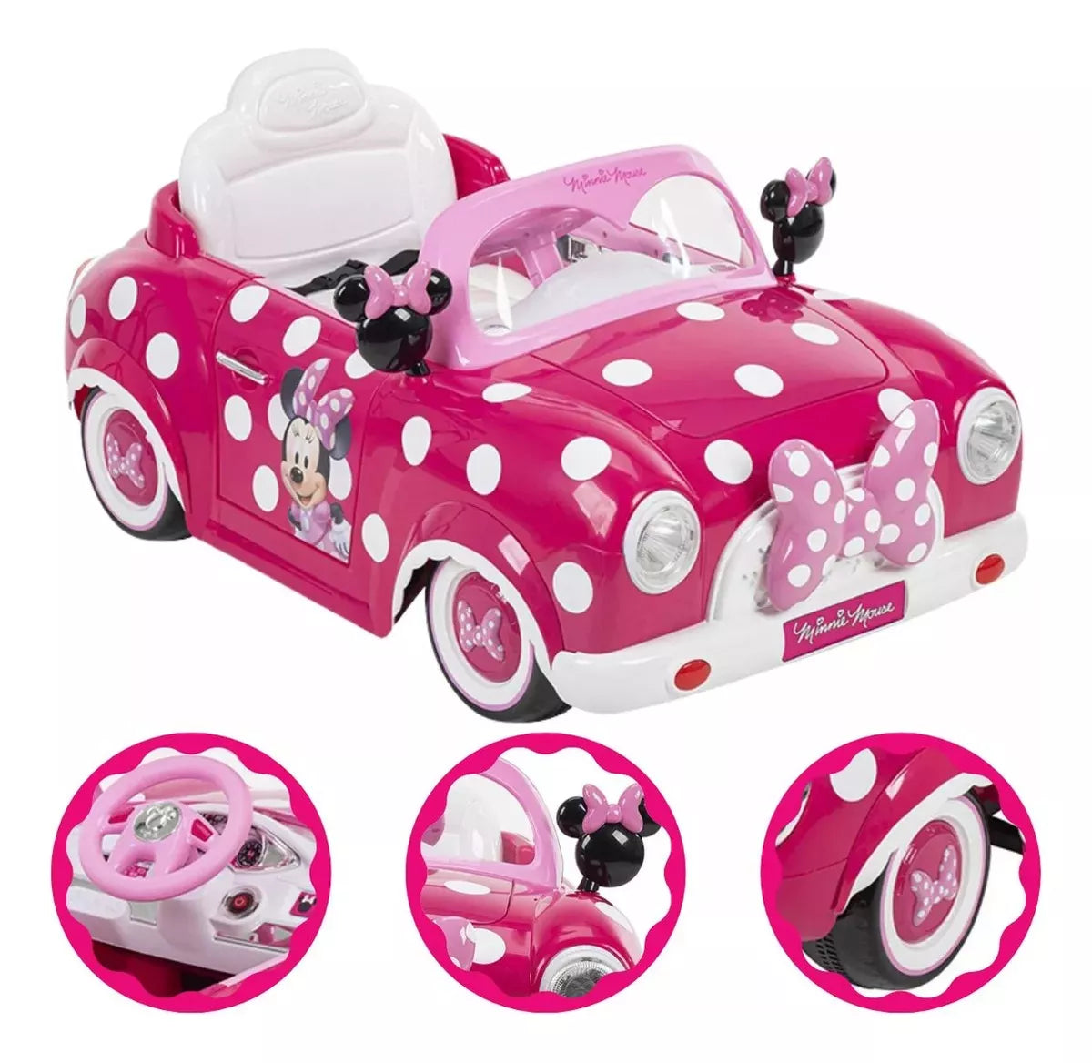 Carrinho Elétrico Infantil 6v Som E Luz Minnie Zippy Toys