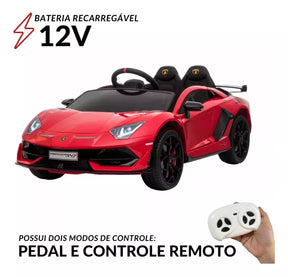 Carro Elétrico Infantil Lamborghini Aventador Vermelho 12v