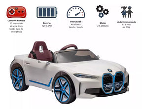 Carrinho Eletrico Infantil Bmw I4 12v - Branco Zippy Toys