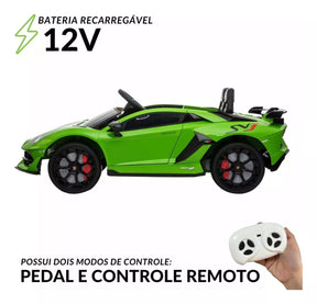 Carro Elétrico Infantil Lamborghini Aventador Verde 12v