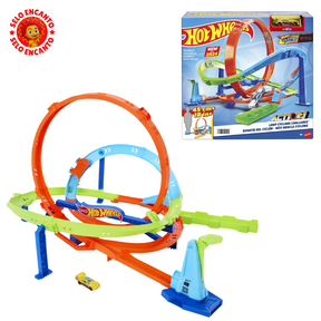 Conjunto de Pista e Carrinho - Hot Wheels - Desafio Ciclone Action Loop - Mattel